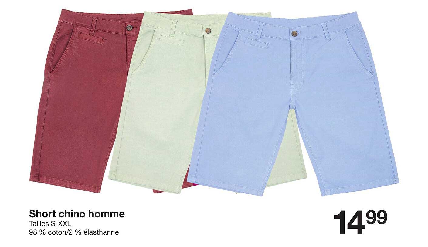 Short chino homme