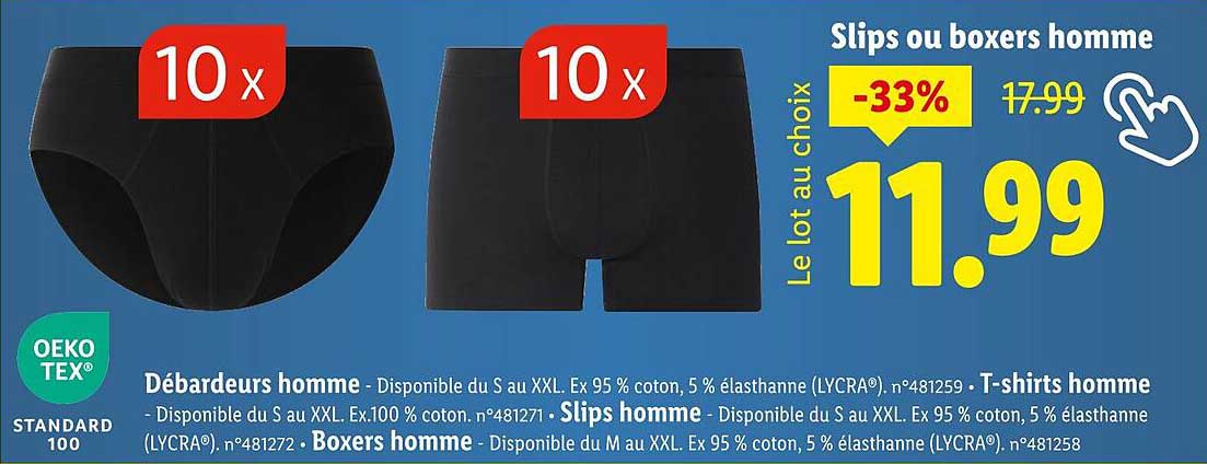 Slips ou boxers homme