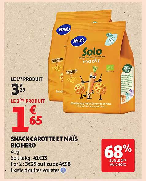 SNACK CAROTTE ET MAÏS BIO HERO