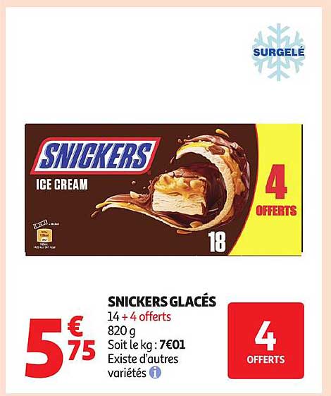 SNICKERS GLACÉS 14 + 4 OFFERTS