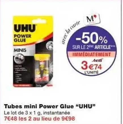 Tubes mini Power Glue “UHU”