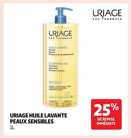 URIAGE HUILE LAVANTE PEAUX SENSIBLES 1L