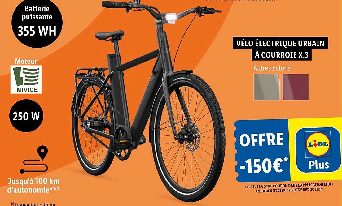 VÉLO ÉLECTRIQUE URBAIN À COURROIE X.3