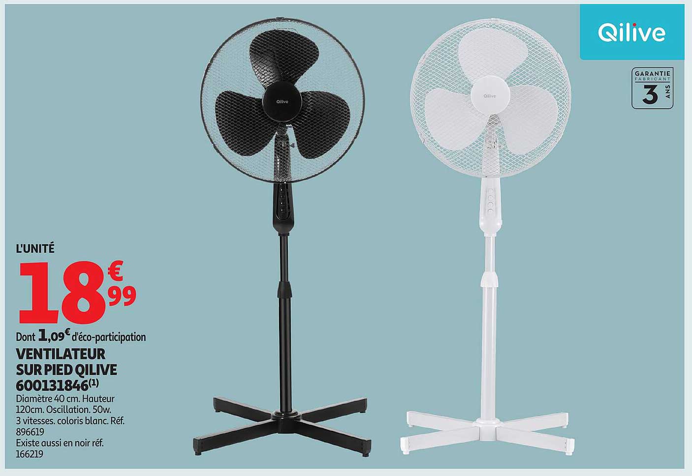 VENTILATEUR SUR PIED QILIVE 600131846