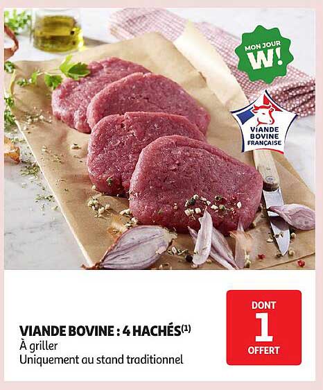 VIANDE BOVINE : 4 HACHÉS