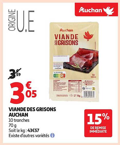 VIANDE DES GRISONS AUCHAN