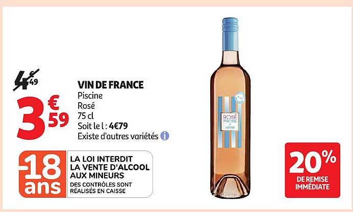 VIN DE FRANCE Piscine Rosé 75 cl