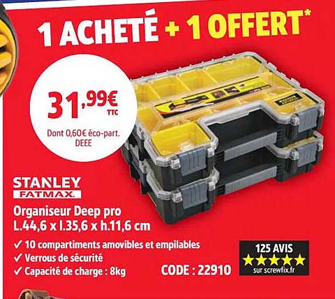 1 ACHETÉ + 1 OFFERT*