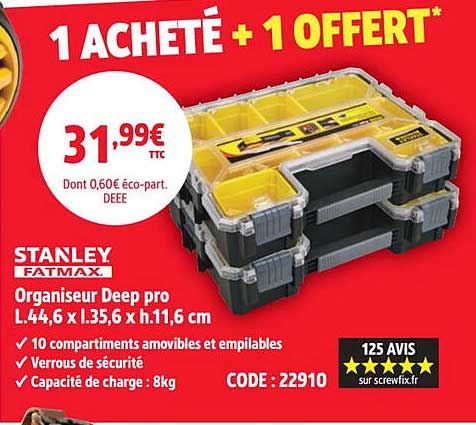 1 ACHETÉ + 1 OFFERT*