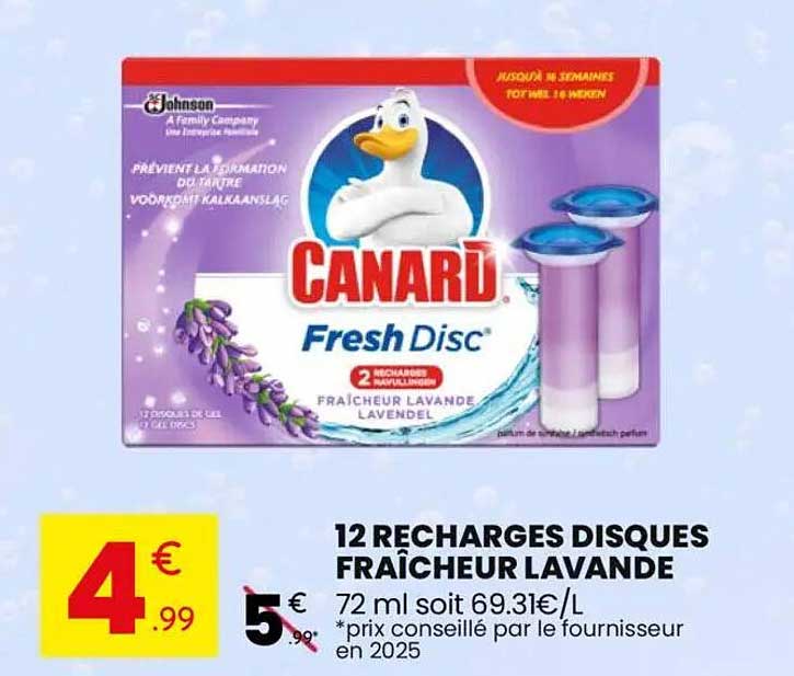 12 RECHARGES DISQUES FRAÎCHEUR LAVANDE