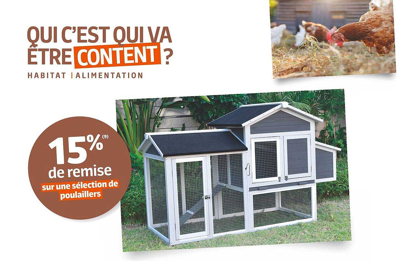 15% de remise sur une sélection de poulaillers