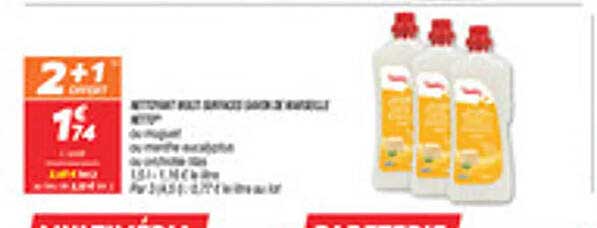 2 + 1 gratuit sur le nettoyant multi-usages 750 ml