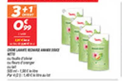 3 + 1 Offert sur la Crème Lavante Naturellement Douce Netto