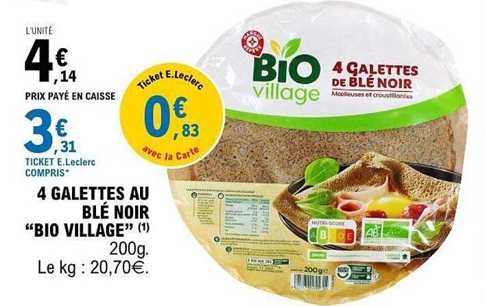 4 GALETTES AU BLÉ NOIR "BIO VILLAGE" (1)