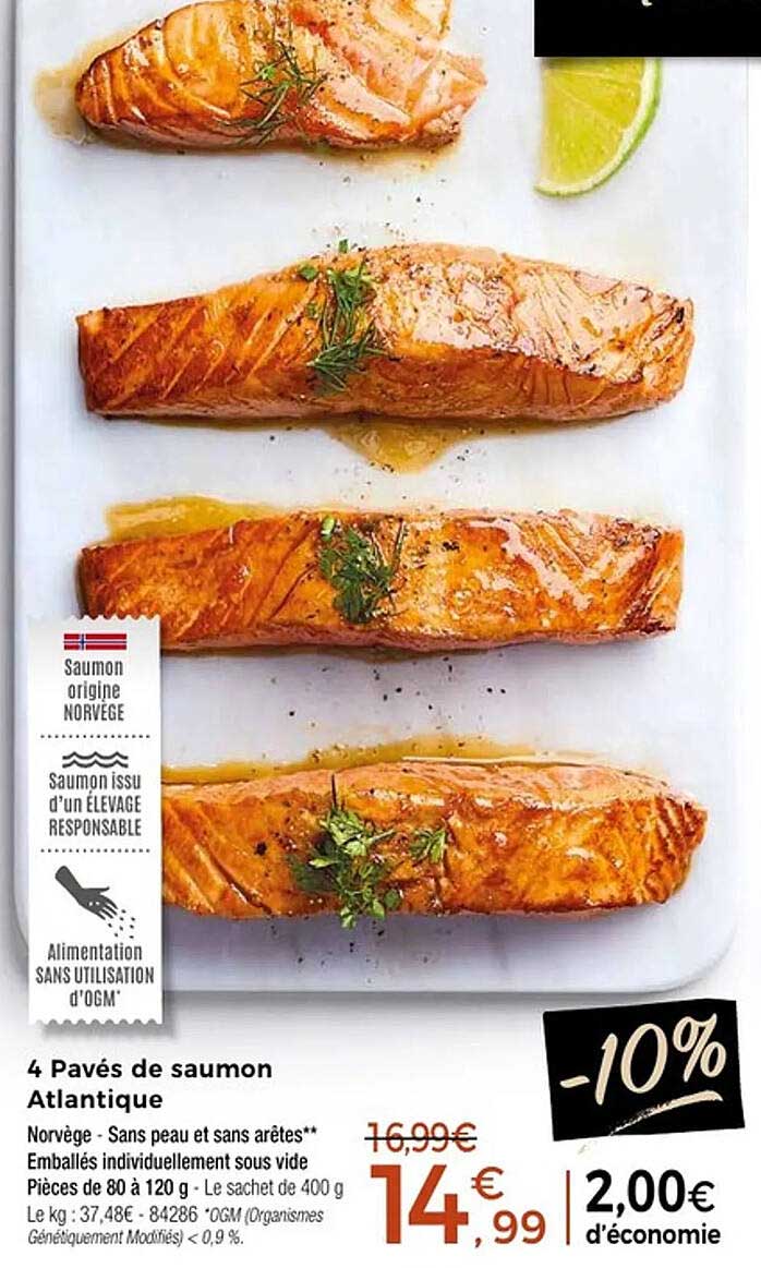 4 Pavés de saumon Atlantique