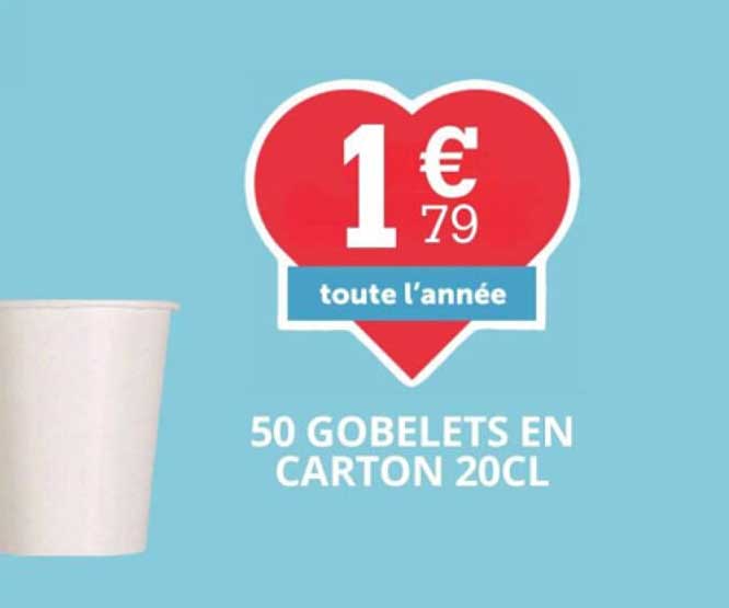 50 Gobelets en Carton 20cl