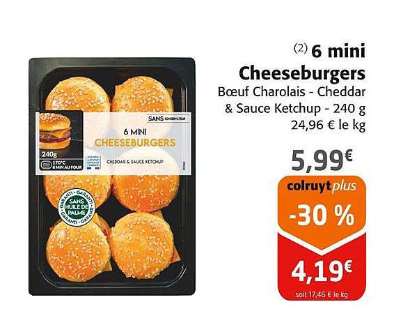 6 mini Cheeseburgers