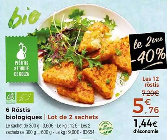 6 Röstis biologiques | Lot de 2 sachets