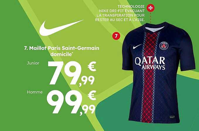 7. Maillot Paris Saint-Germain domicile