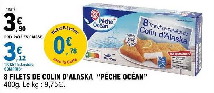 8 FILETS DE COLIN D’ALASKA "PÊCHE OCÉAN"