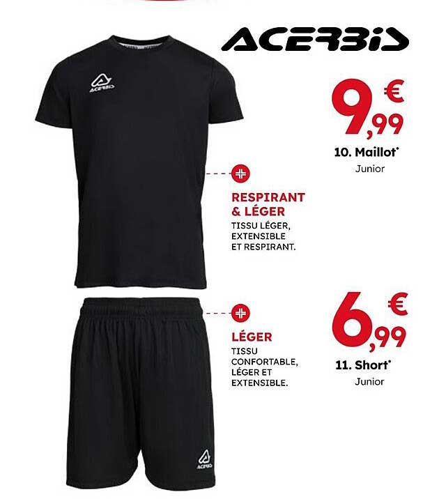ACERBIS - Maillot Junior à 9,99 € et Short Junior à 6,99 €