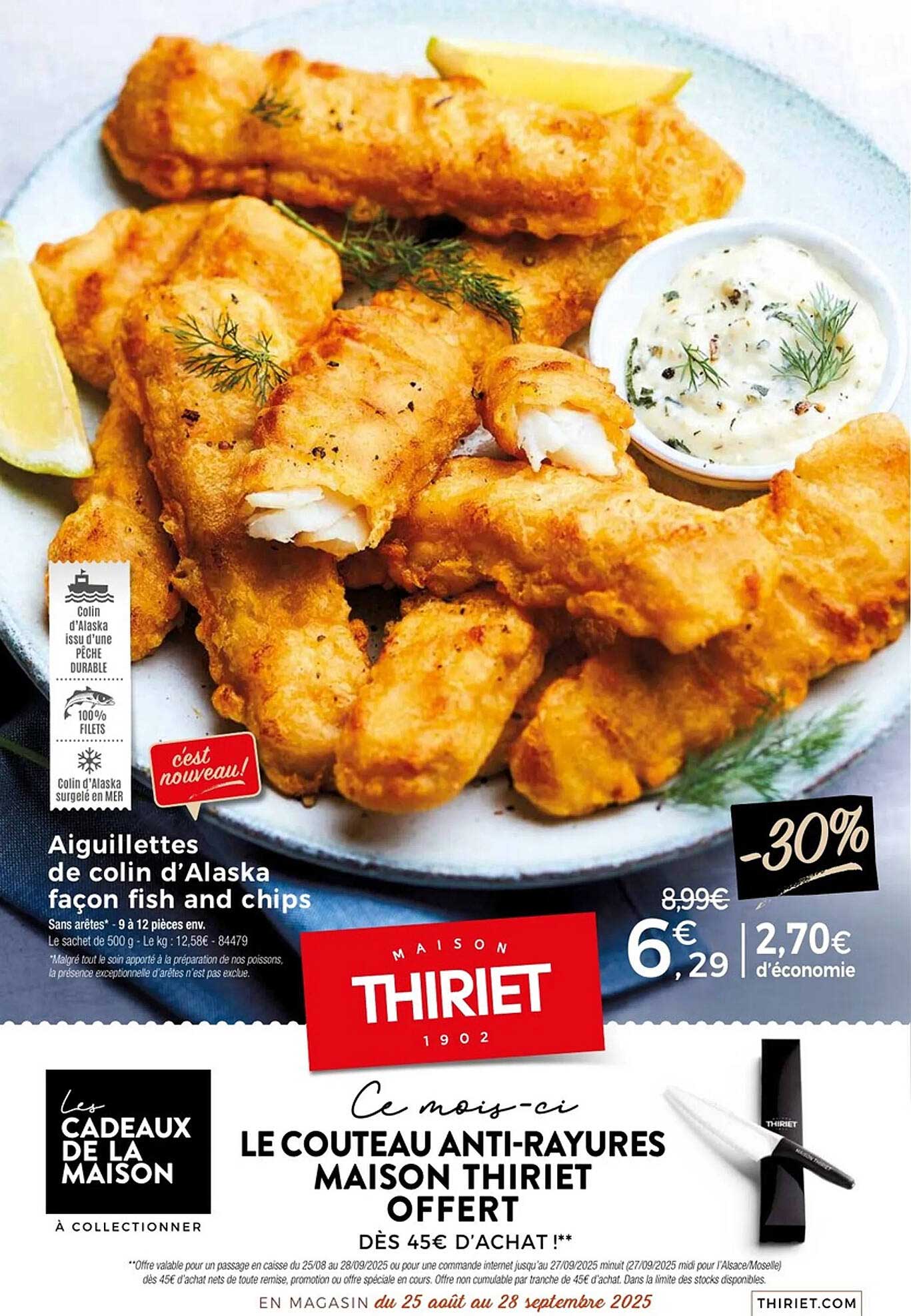 Aiguillettes de colin d'Alaska façon fish and chips
