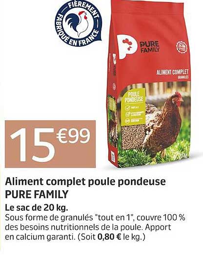 Aliment complet poule pondeuse PURE FAMILY