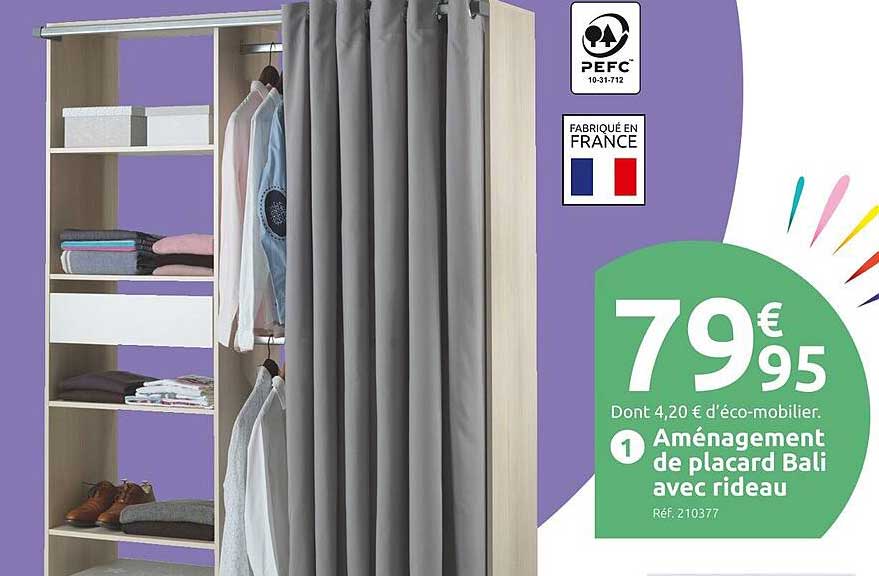 Aménagement de placard Bali avec rideau