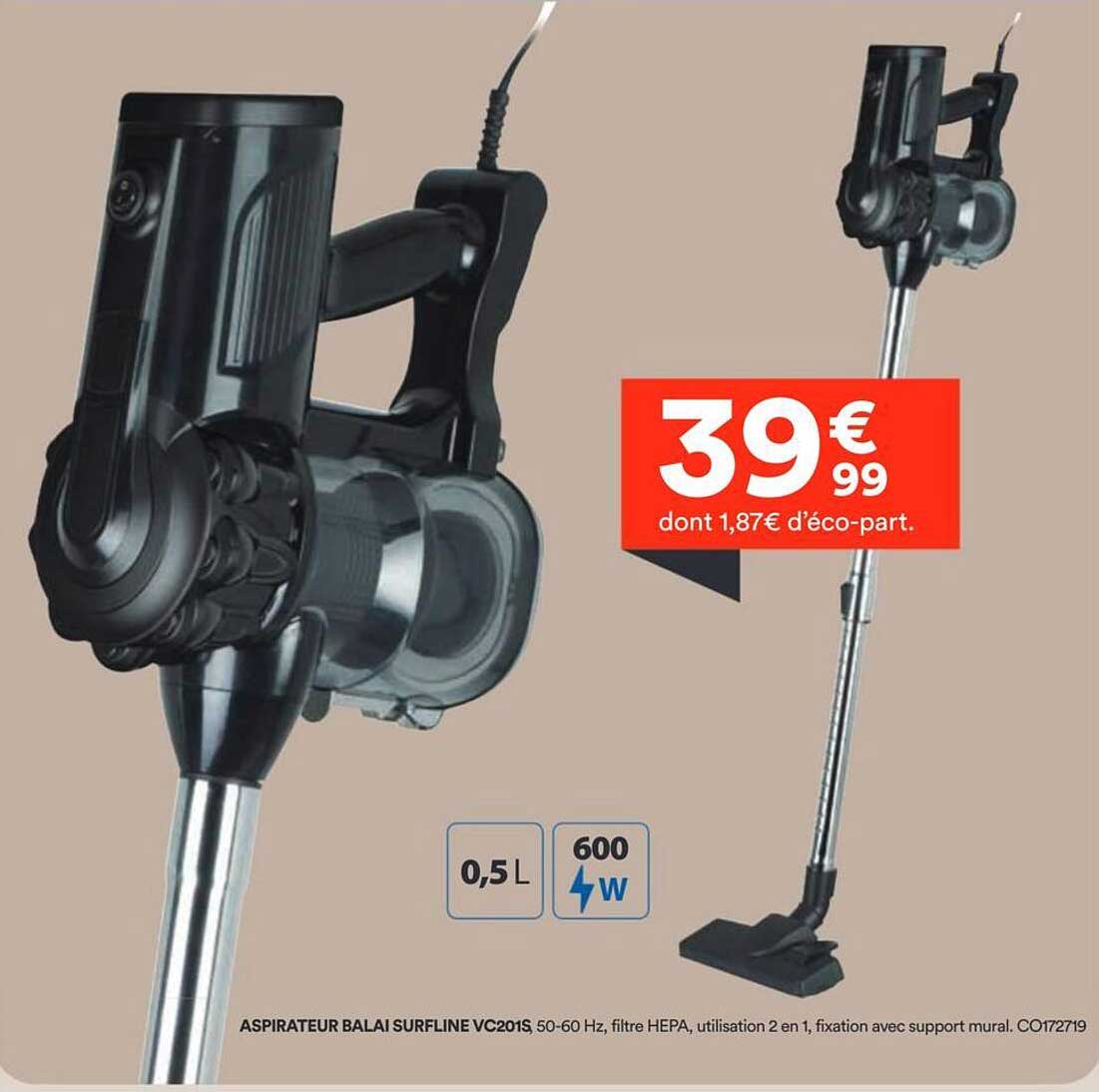ASPIRATEUR BALAI SURFLINE VC201S