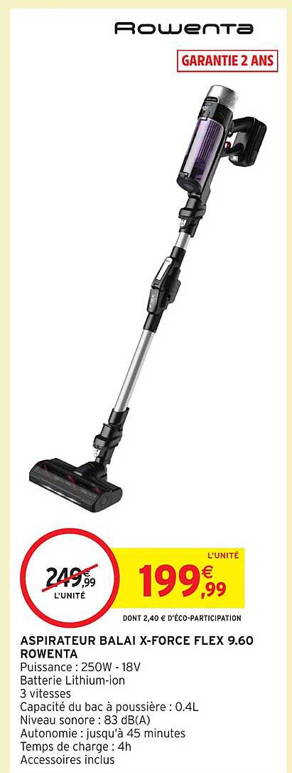 ASPIRATEUR BALAI X-FORCE FLEX 9.60 ROWENTA