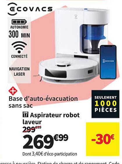 Aspirateur robot laveur
