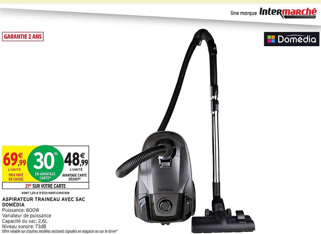 ASPIRATEUR TRAINEAU AVEC SAC DOMEDIA
