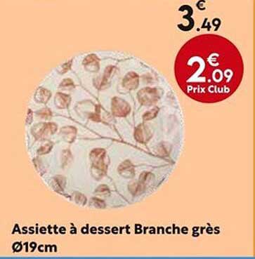Assiette à dessert Branche grès Ø19cm