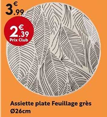 Assiette plate Feuille grès Ø26cm
