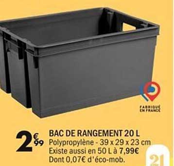 BAC DE RANGEMENT 20 L