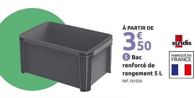 Bac renforcé de rangement 5 L
