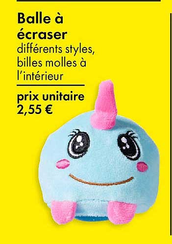 Balle à écraser différents styles, billes molles à l’intérieur