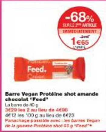 Barre Vegan Protéine shot amande chocolat "Feed"