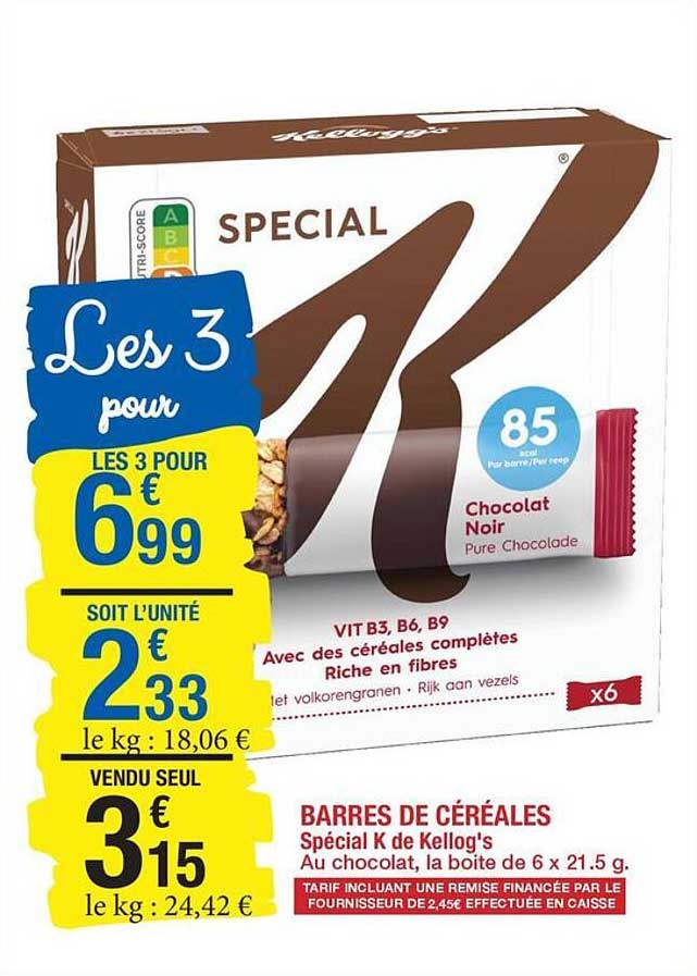 BARRES DE CÉRÉALES Spécial K de Kellogg's