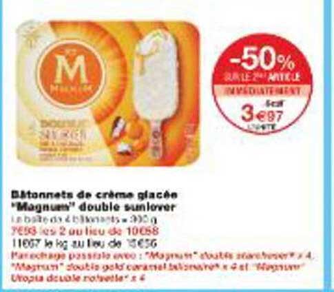 Bâtonnets de crème glacée 'Magnum' double sunlover