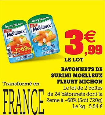 BATONNETS DE SURIMI MOELLEUX FLEURY MICHON