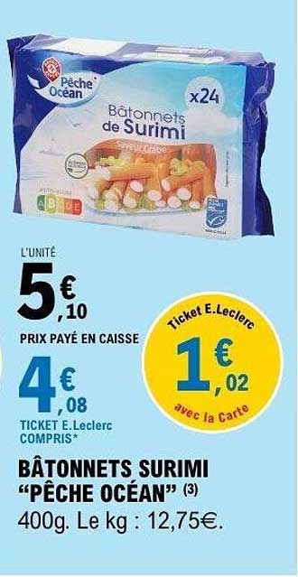 BÂTONNETS SURIMI "PÊCHE OCÉAN"