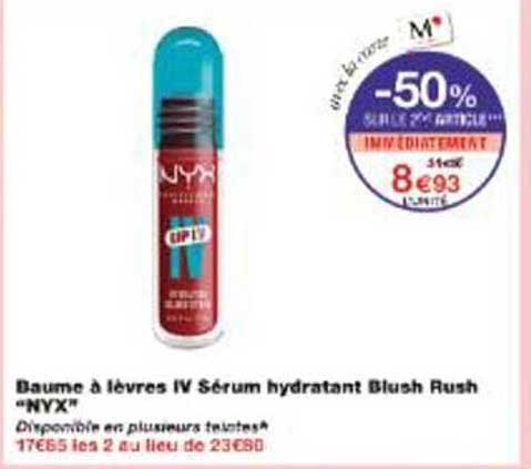 Baume à lèvres IV Sérum hydratant Blush Rush “NYX”