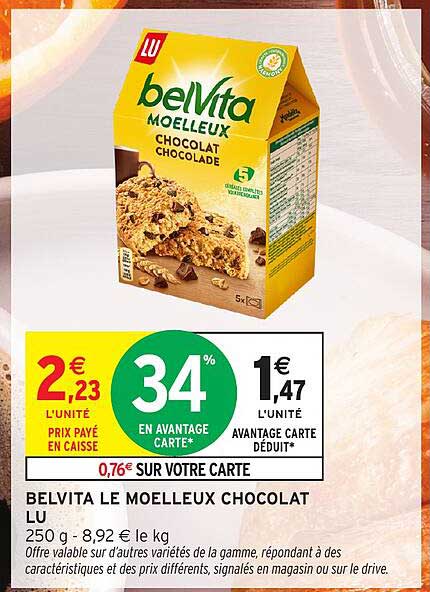 BELVITA LE MOELLEUX CHOCOLAT LU