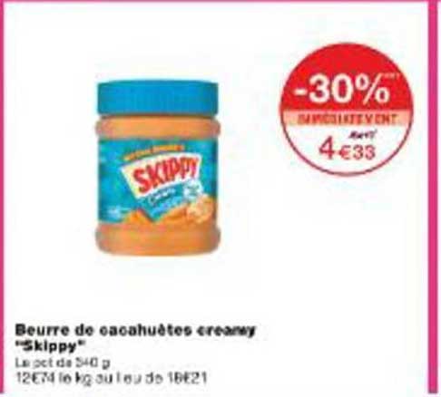 Beurre de cacahuètes creamy "skippy"