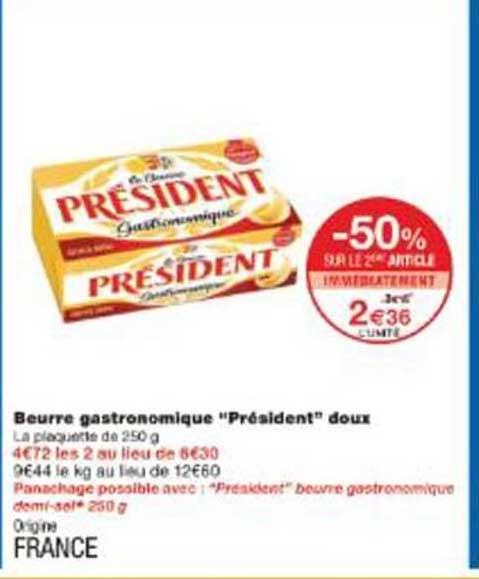 Beurre gastronomique "Président" doux