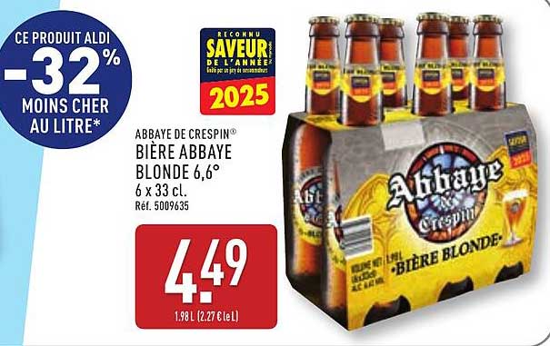 BIÈRE ABBAYE BLONDE 6,6°