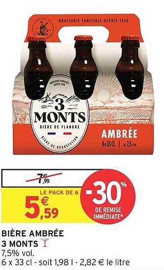 BIÈRE AMBRÉE 3 MONTS