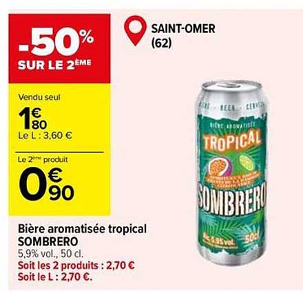 Bière aromatisée tropical SOMBRERO
