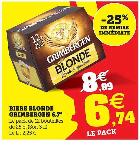 BIERE BLONDE GRIMBERGEN 6,7°